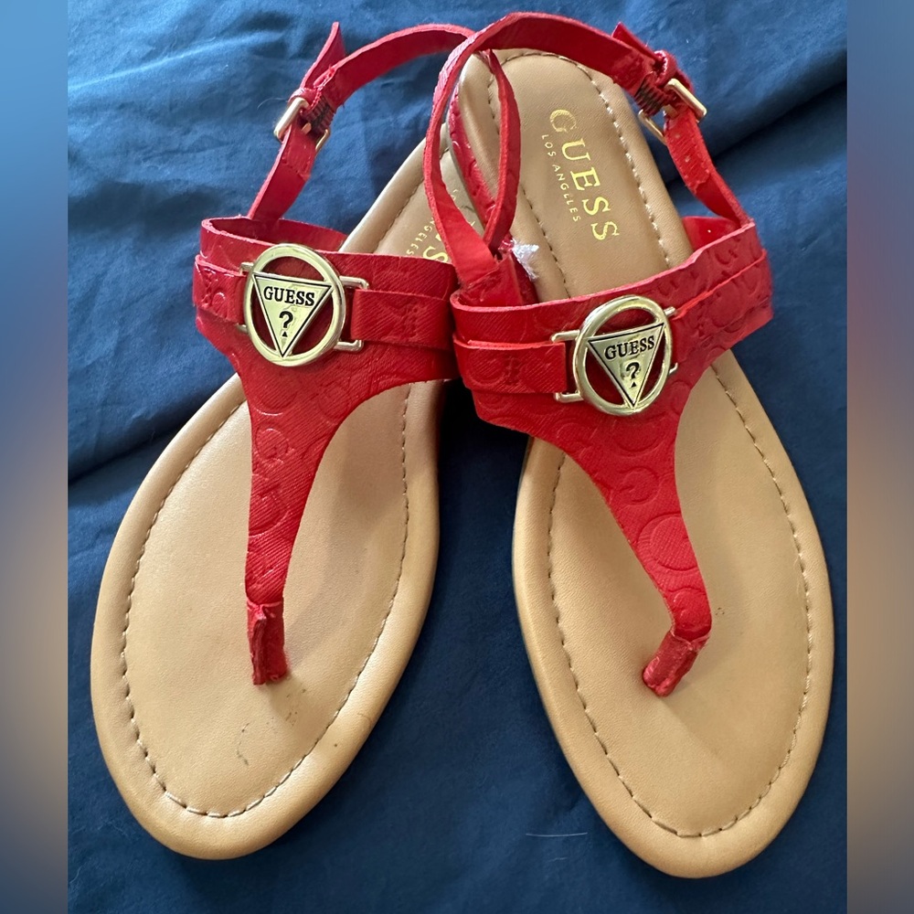 Cute red Guess sandals. Size 5.5. ❣️